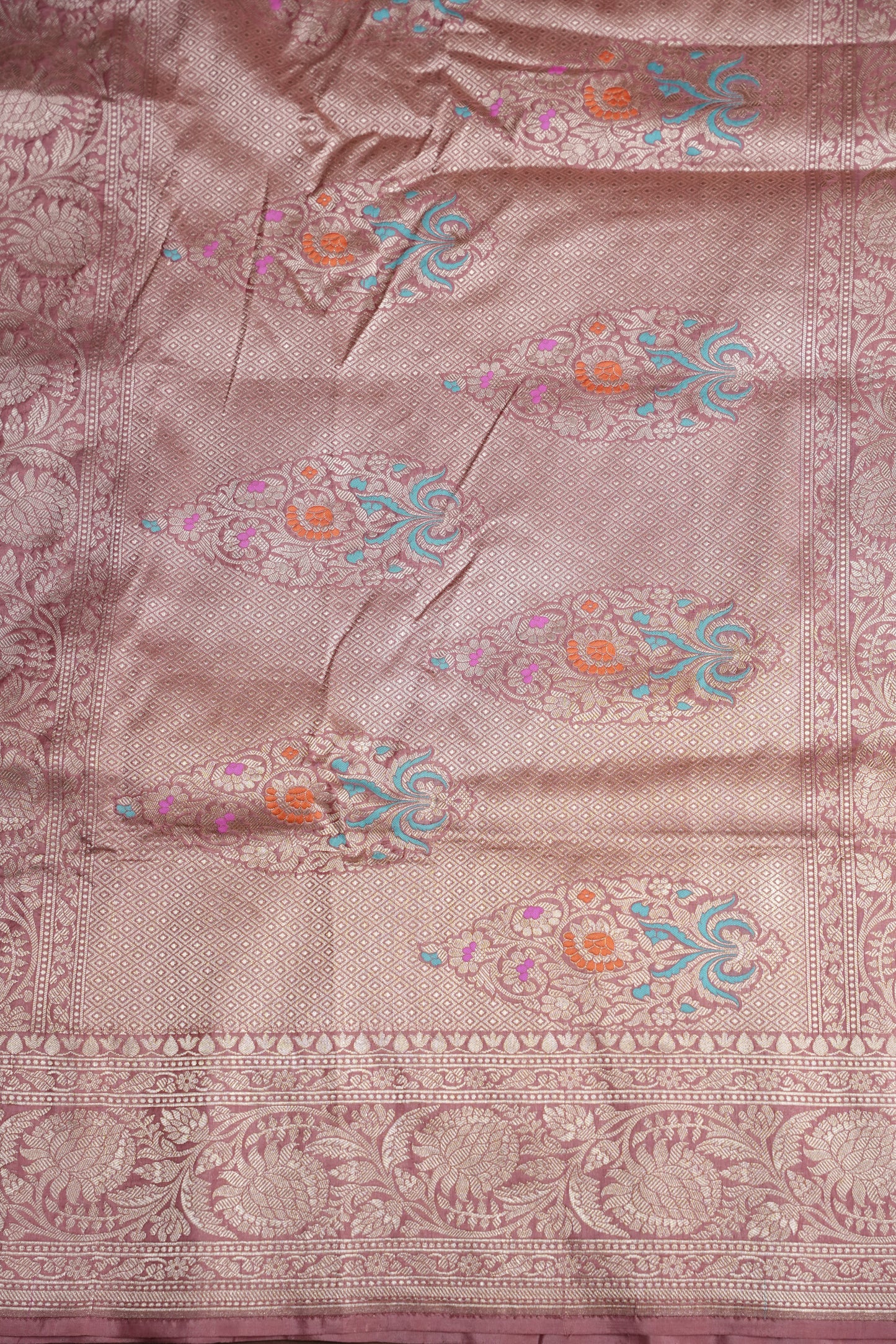 Rangkat Pure Silk Katan Banaras Saree-Nude Shade|Silk Mark Certified