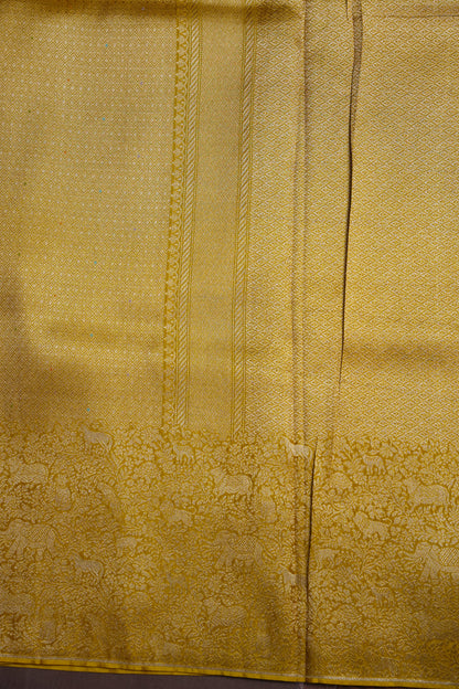 Shikargah Soft Banarasi Silk Saree–Yellow