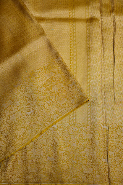 Shikargah Soft Banarasi Silk Saree–Yellow