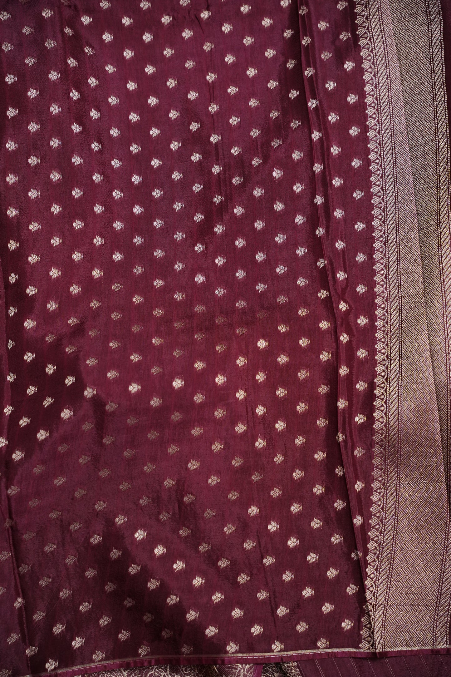 Shikargah Soft Banarasi Silk Saree–Wine