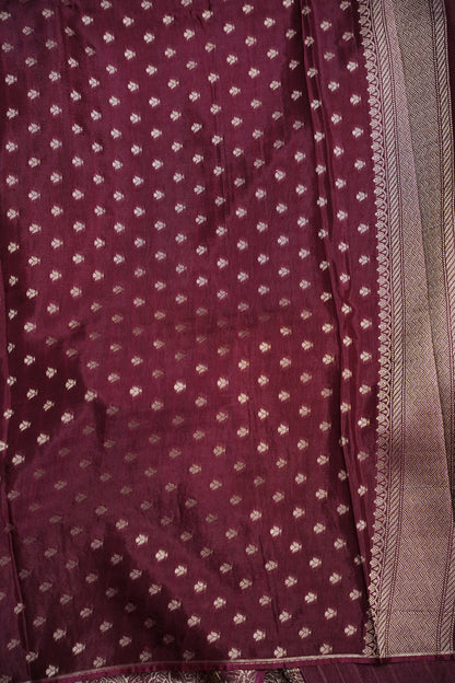 Shikargah Soft Banarasi Silk Saree–Wine