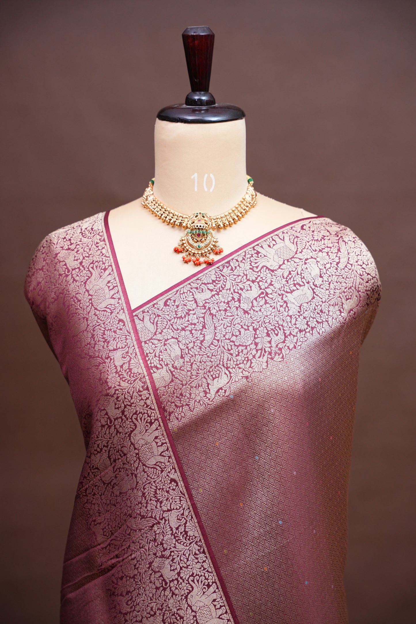 Shikargah Soft Banarasi Silk Saree–Wine