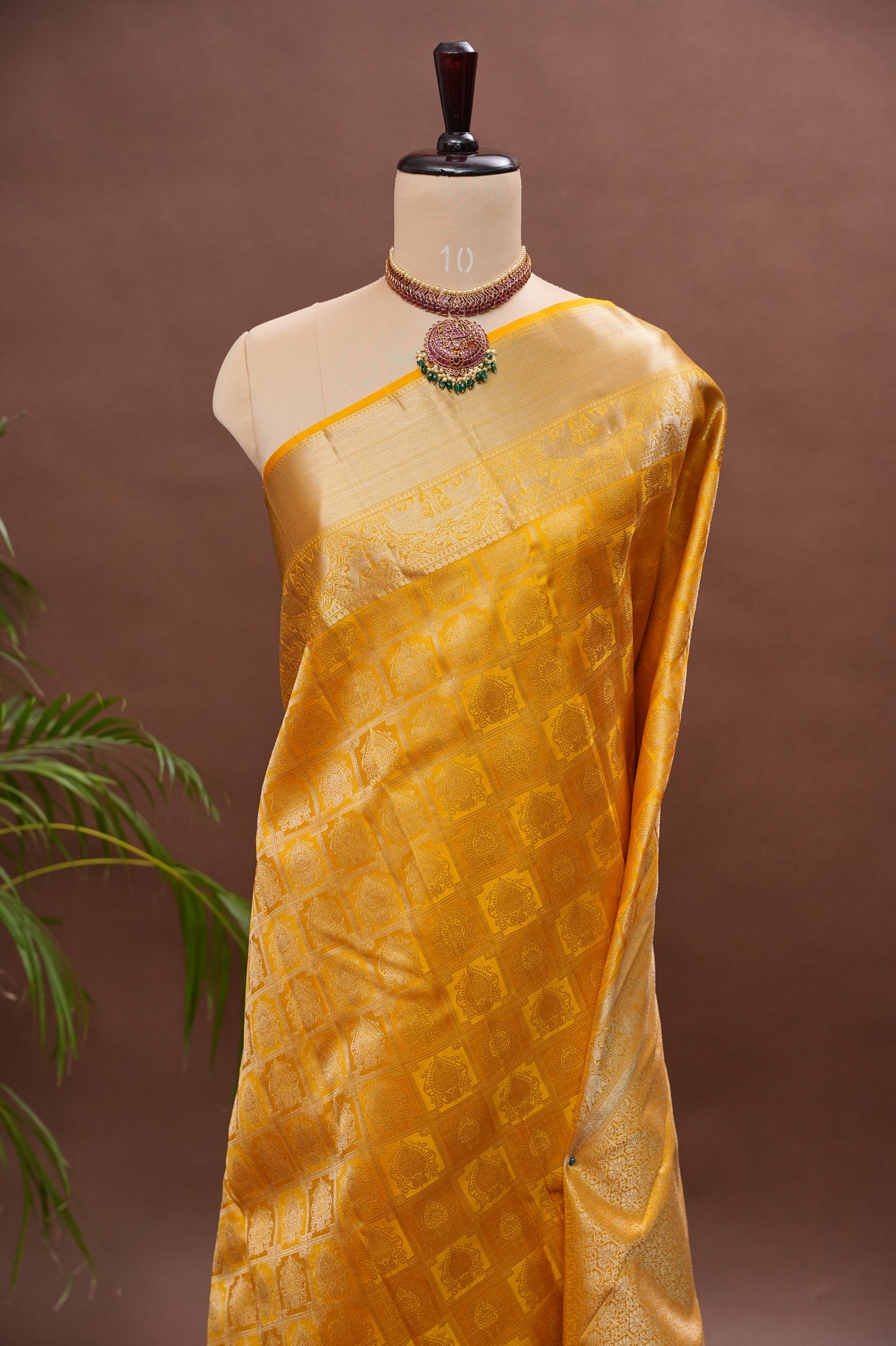 Radiant Mustard Yellow Pure Kanchipuram Silk Saree | Silk Mark Certified