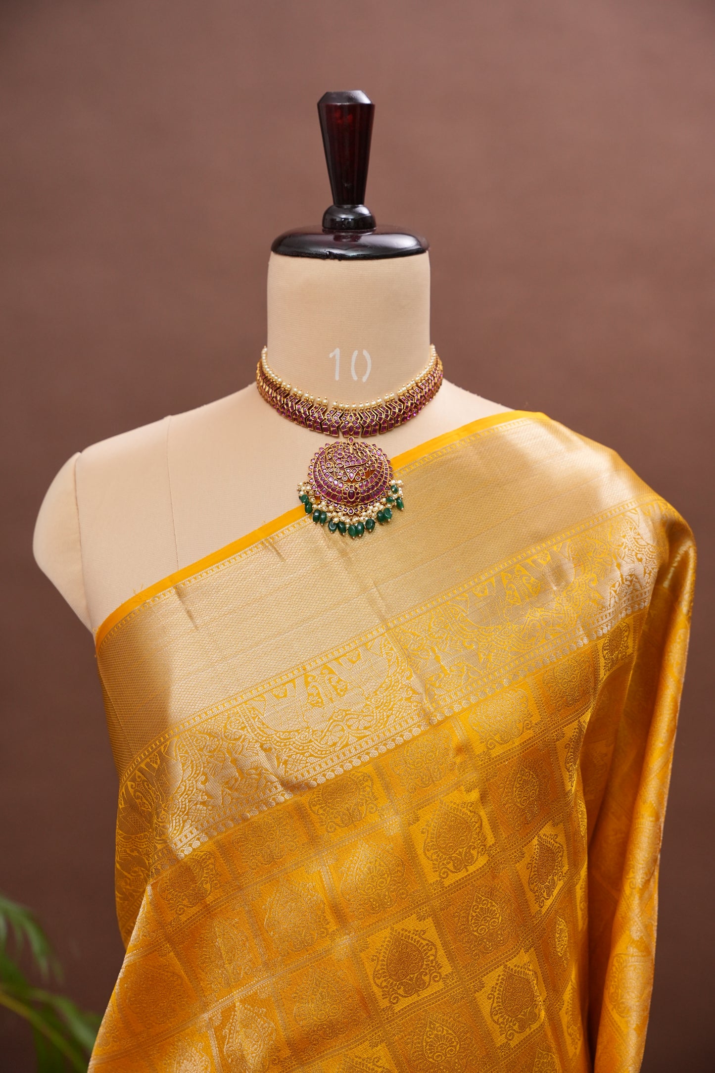 Radiant Mustard Yellow Pure Kanchipuram Silk Saree | Silk Mark Certified