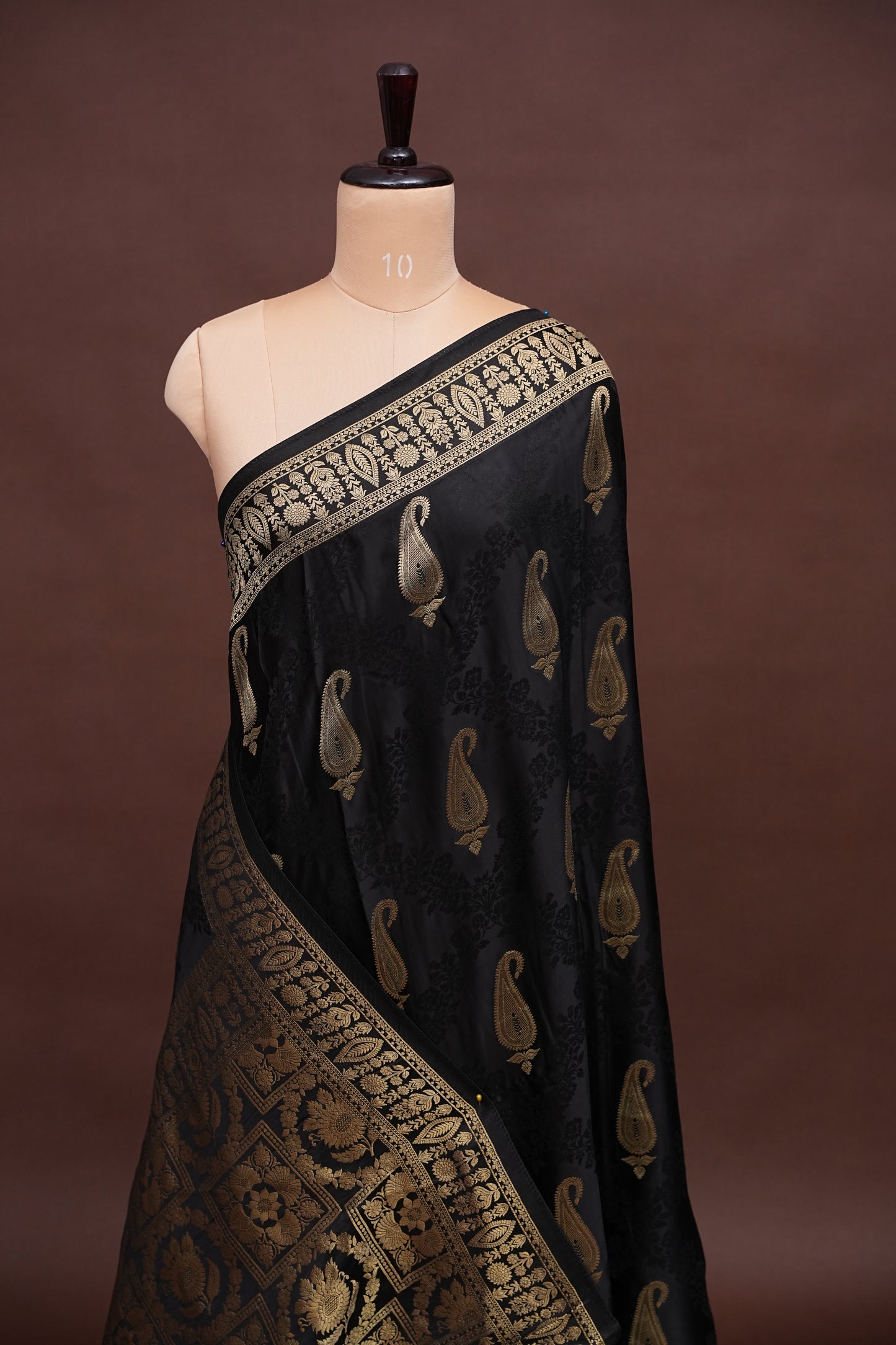 Banarasi Mashru Silk Saree - Black