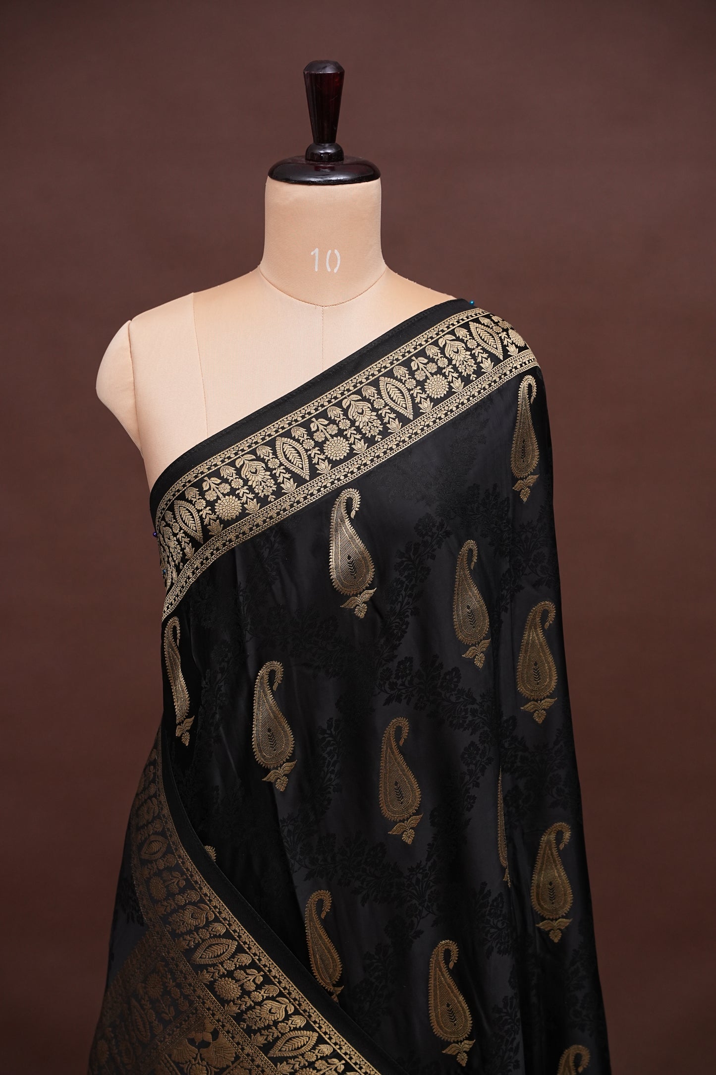 Banarasi Mashru Silk Saree - Black