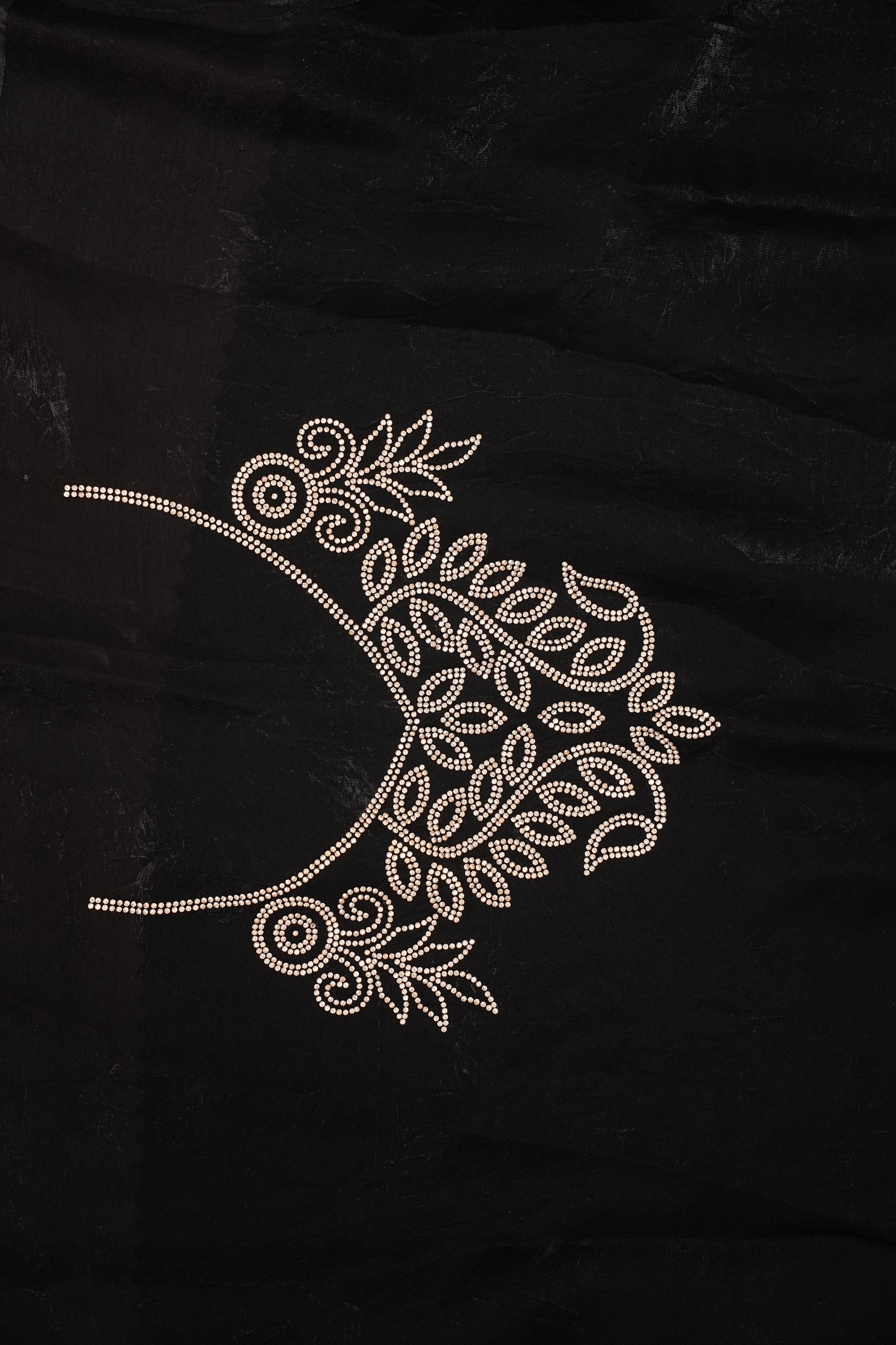 Elegant Black Party Wear Saree with Hand Embellished Border & Designer Motifs