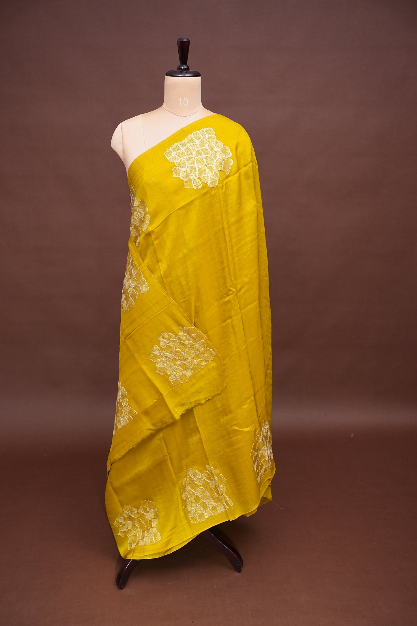 Tussar Banarasi Raw Silk Saree with Floral Zari Butta Weaving – Soft Yellow