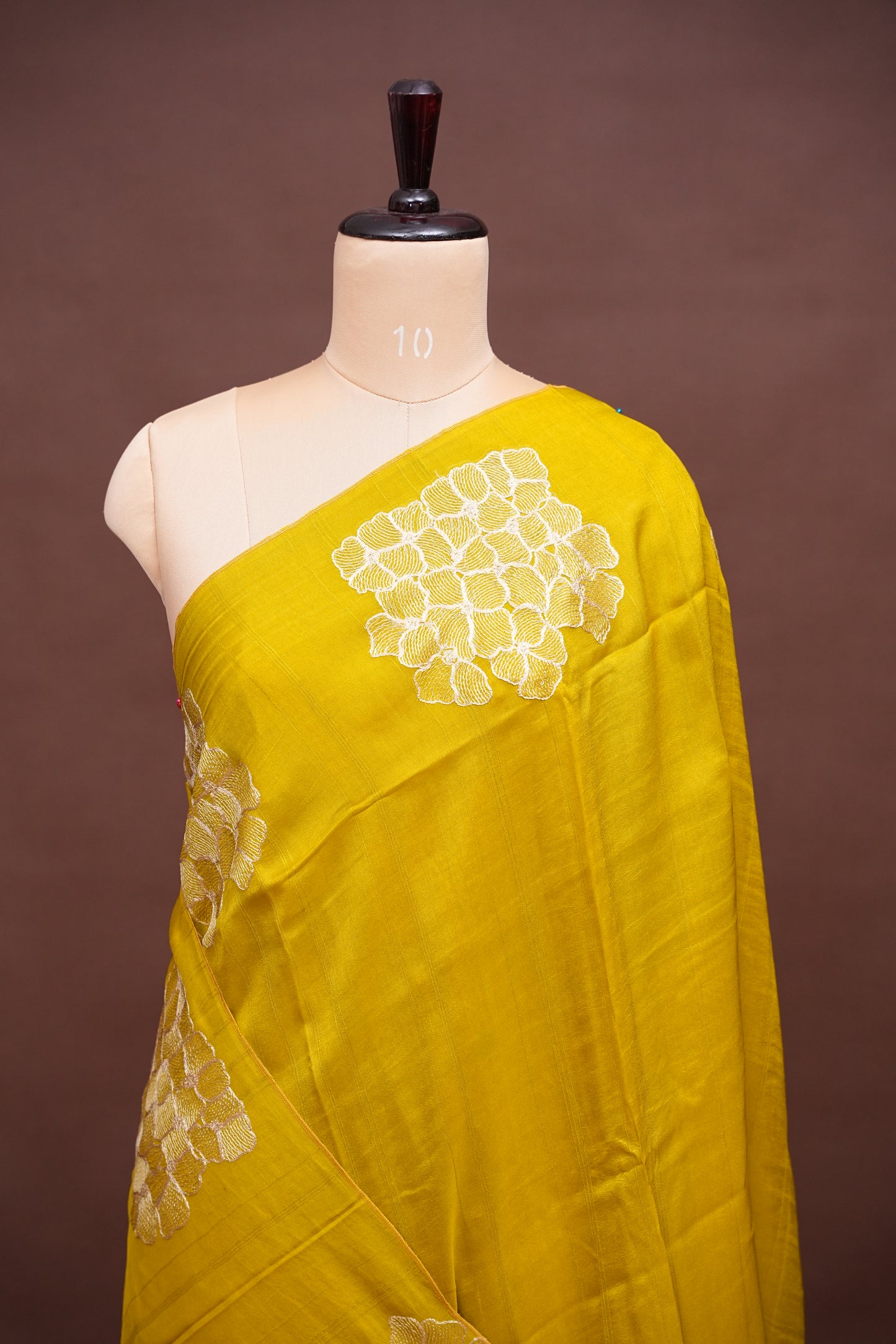 Tussar Banarasi Raw Silk Saree with Floral Zari Butta Weaving – Soft Yellow