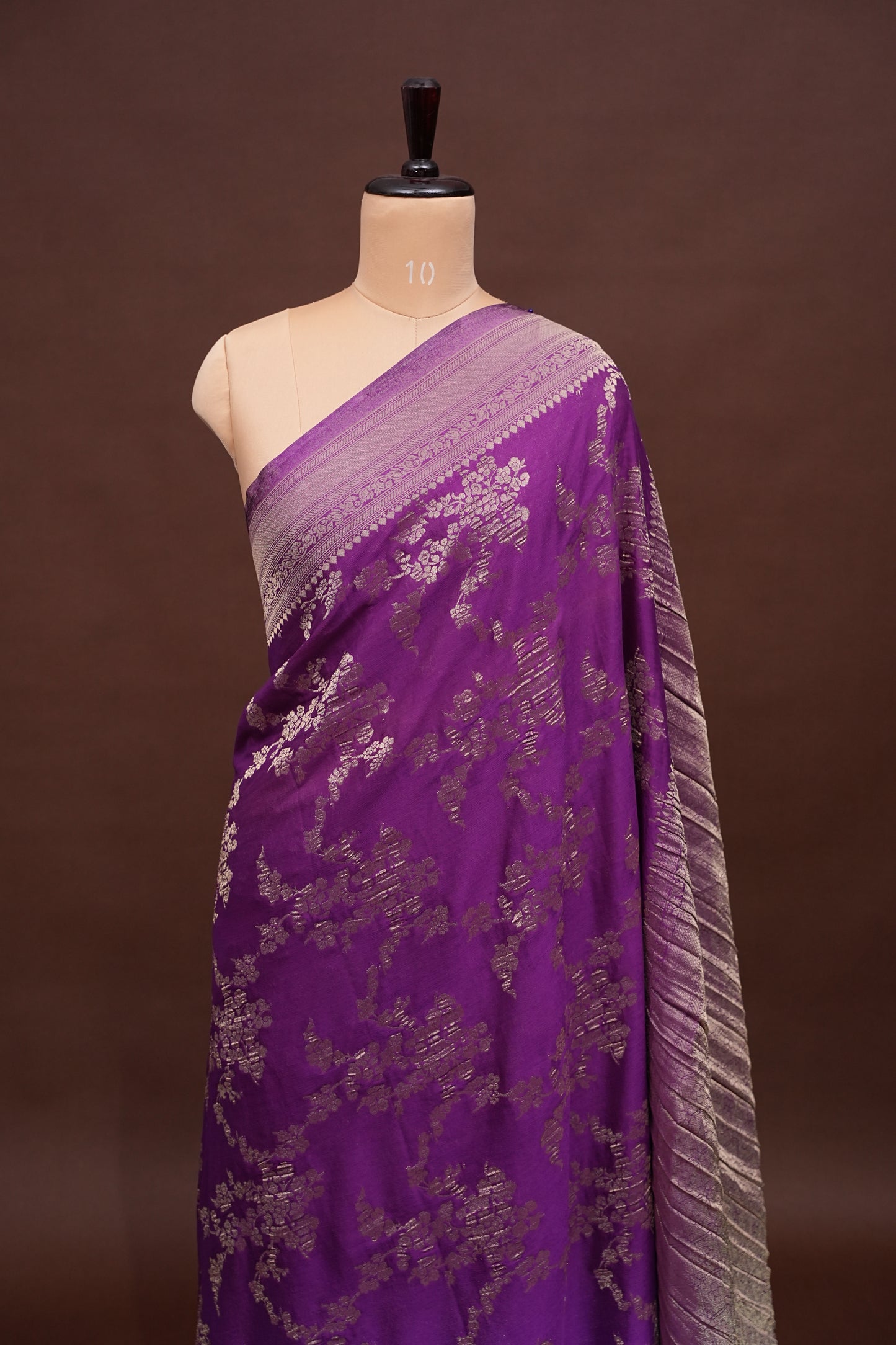 Georgette Silk Banarasi Saree - Violet