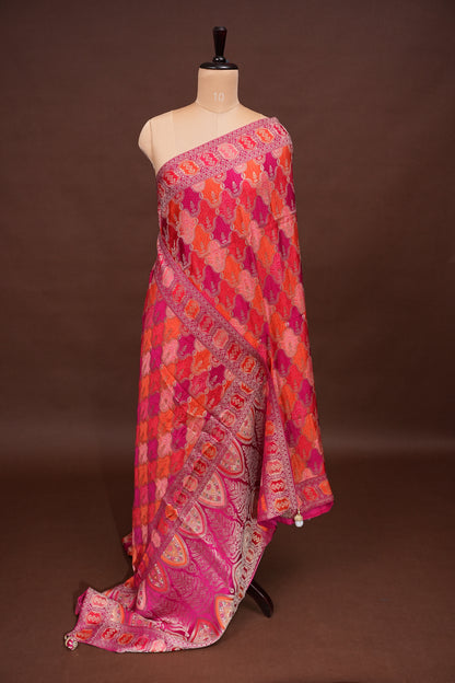 Kashmiri Pashmina Story Telling Saree - Multicolored
