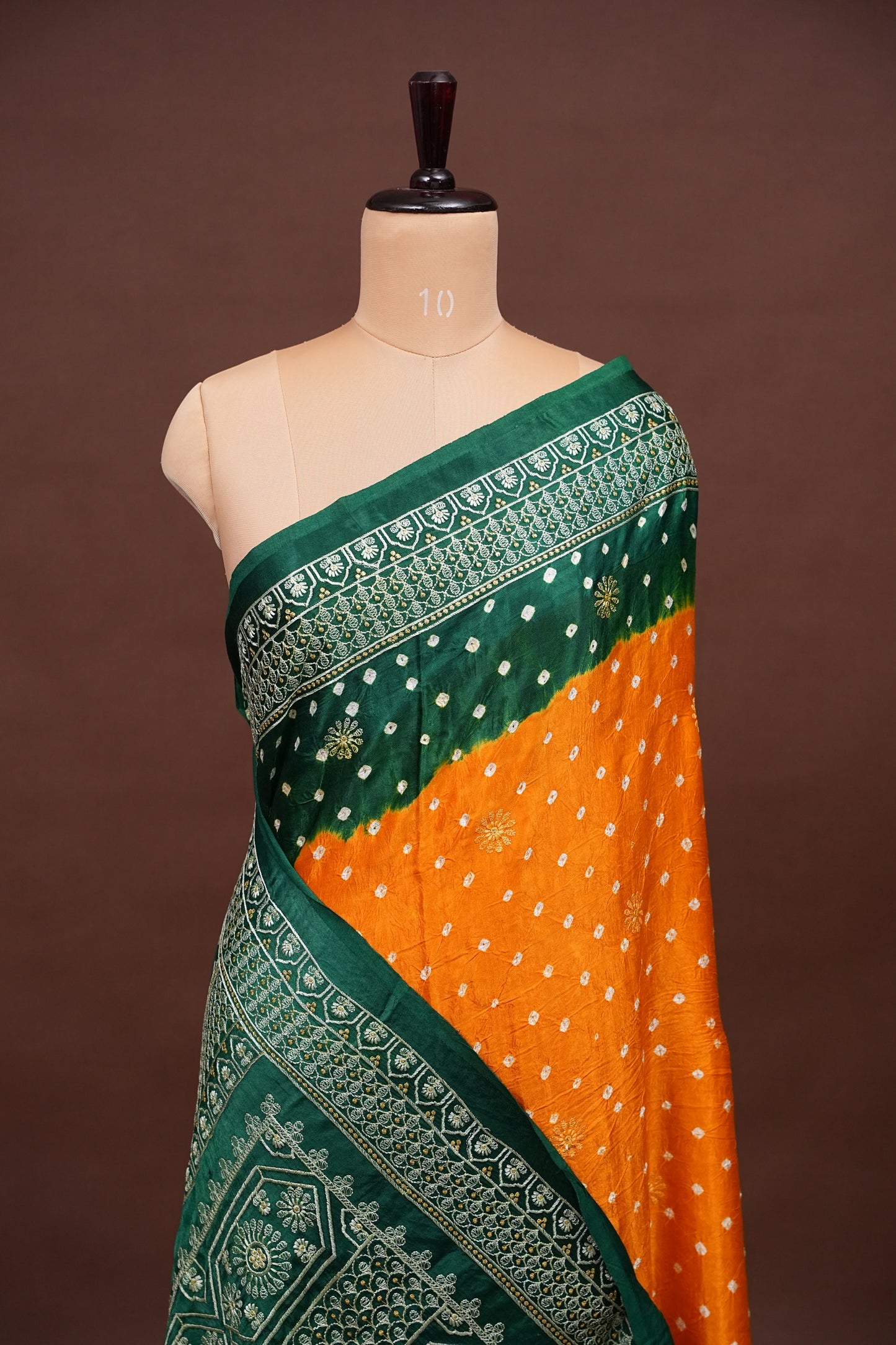 Pure Gajji Silk Bandhini Saree - Yellow