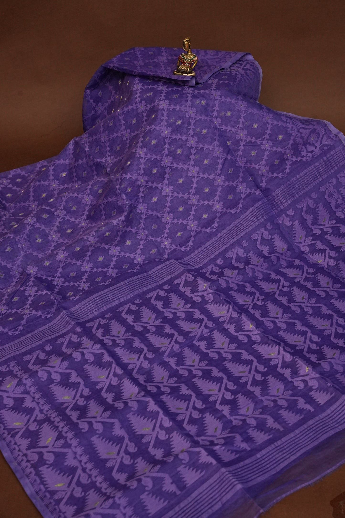 Handloom Jamdani Cotton Saree - Purple