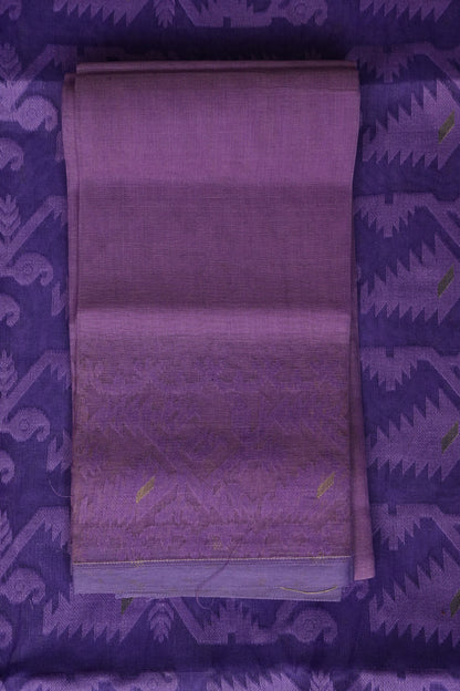 Handloom Jamdani Cotton Saree - Purple