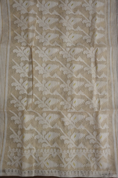 Handloom Jamdani Cotton Saree - Beige