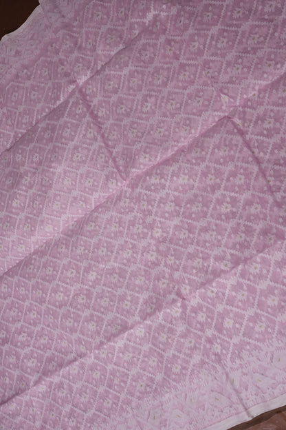 Handloom Jamdani Cotton Saree – Baby Pink
