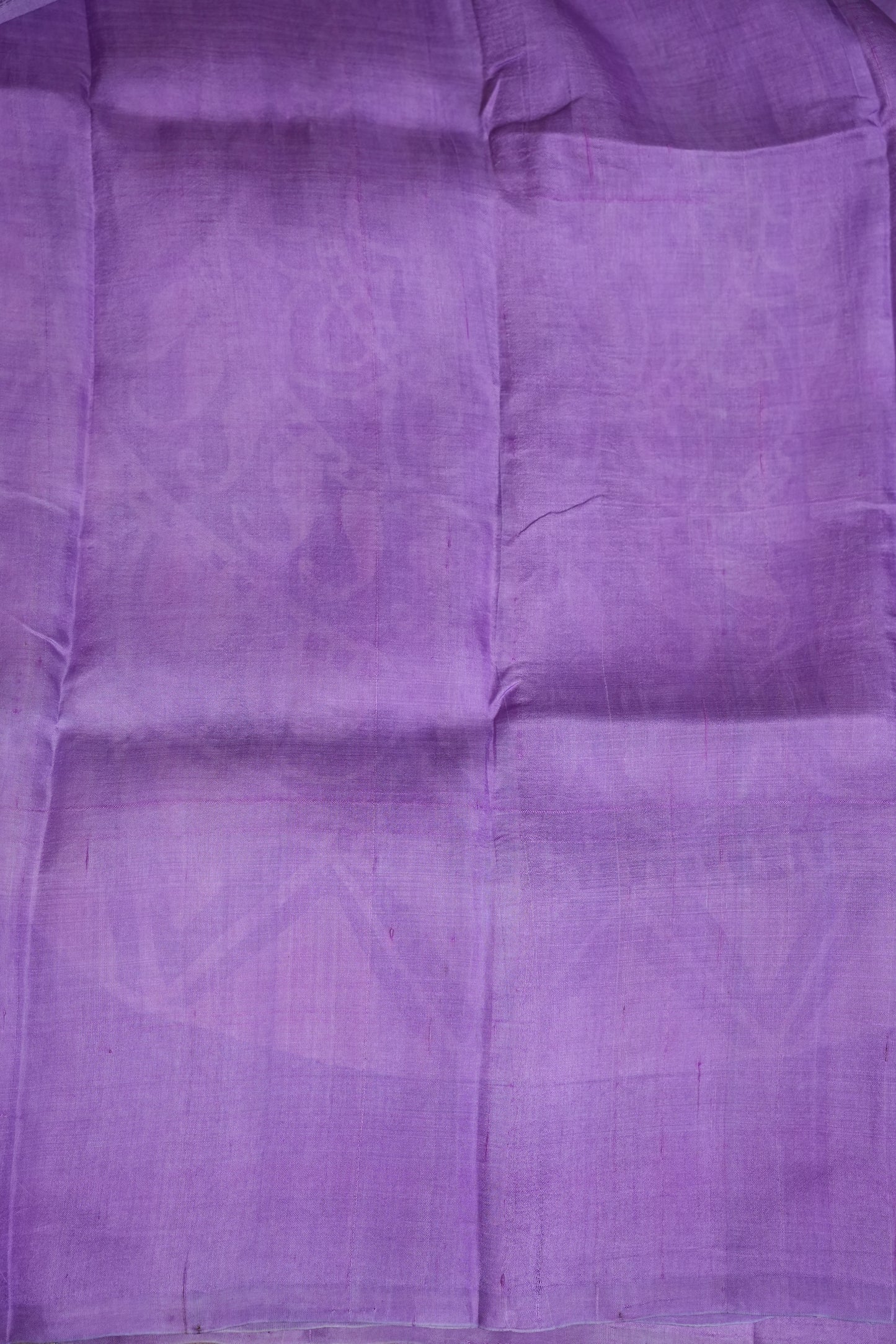 Pure Mulberry Silk Saree in Ivory with Lavender Mandala Batik Print | Silk Mark Certified