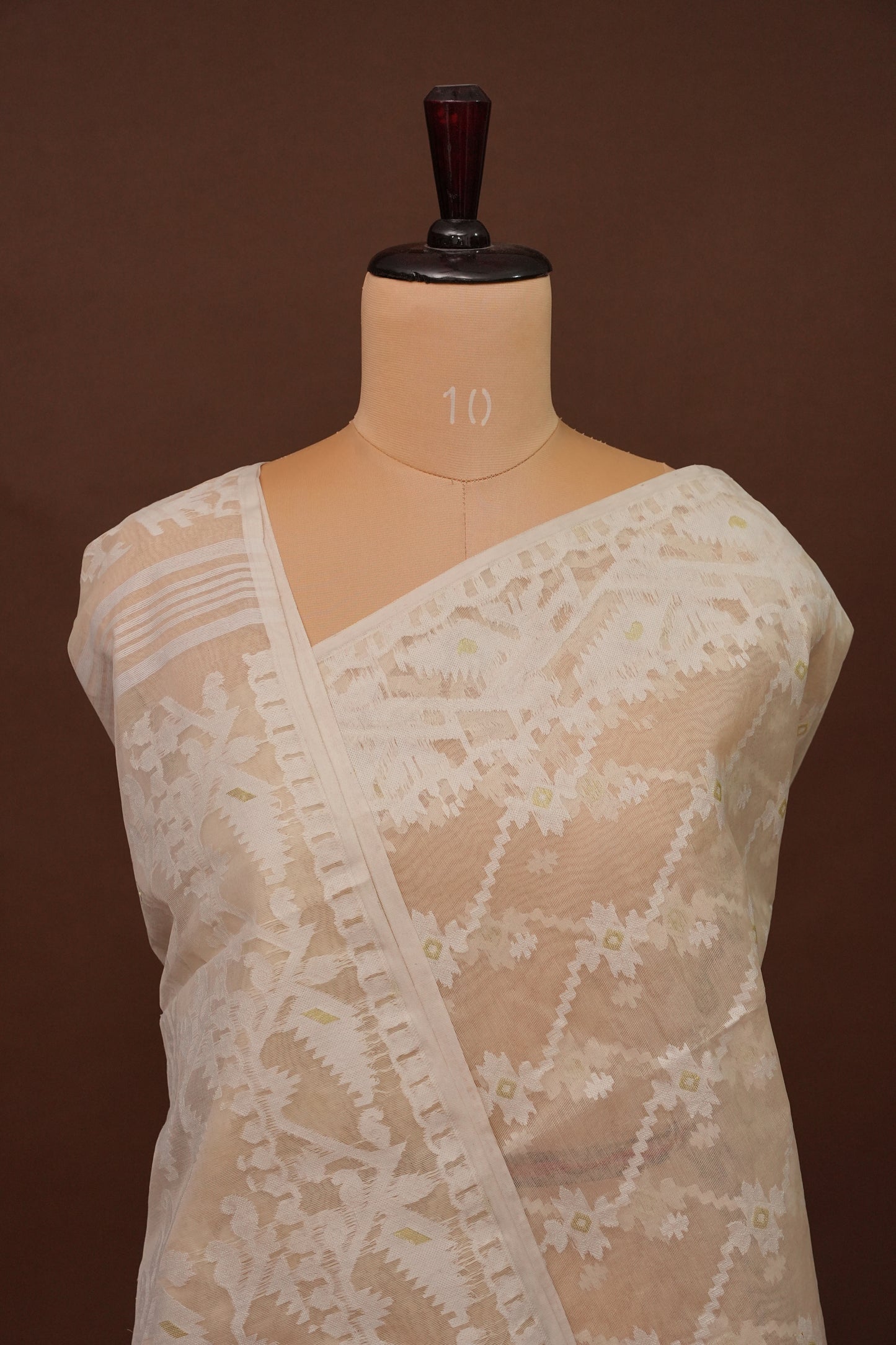 Handloom Jamdani Cotton Saree - Beige