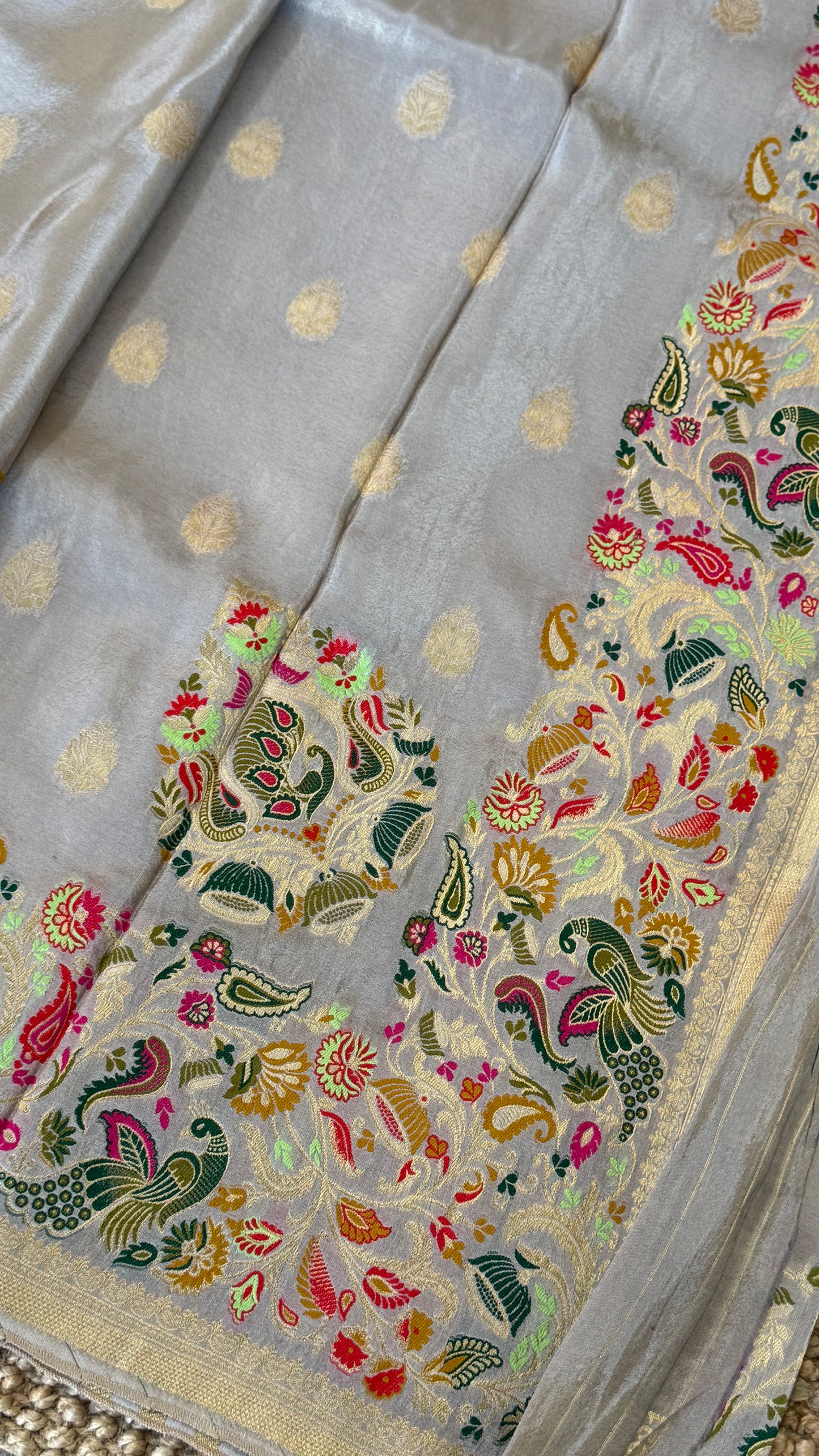 Soft Tissue Silk Saree – Light Grey