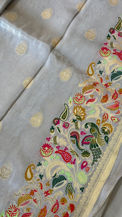 Soft Tissue Silk Saree – Light Grey