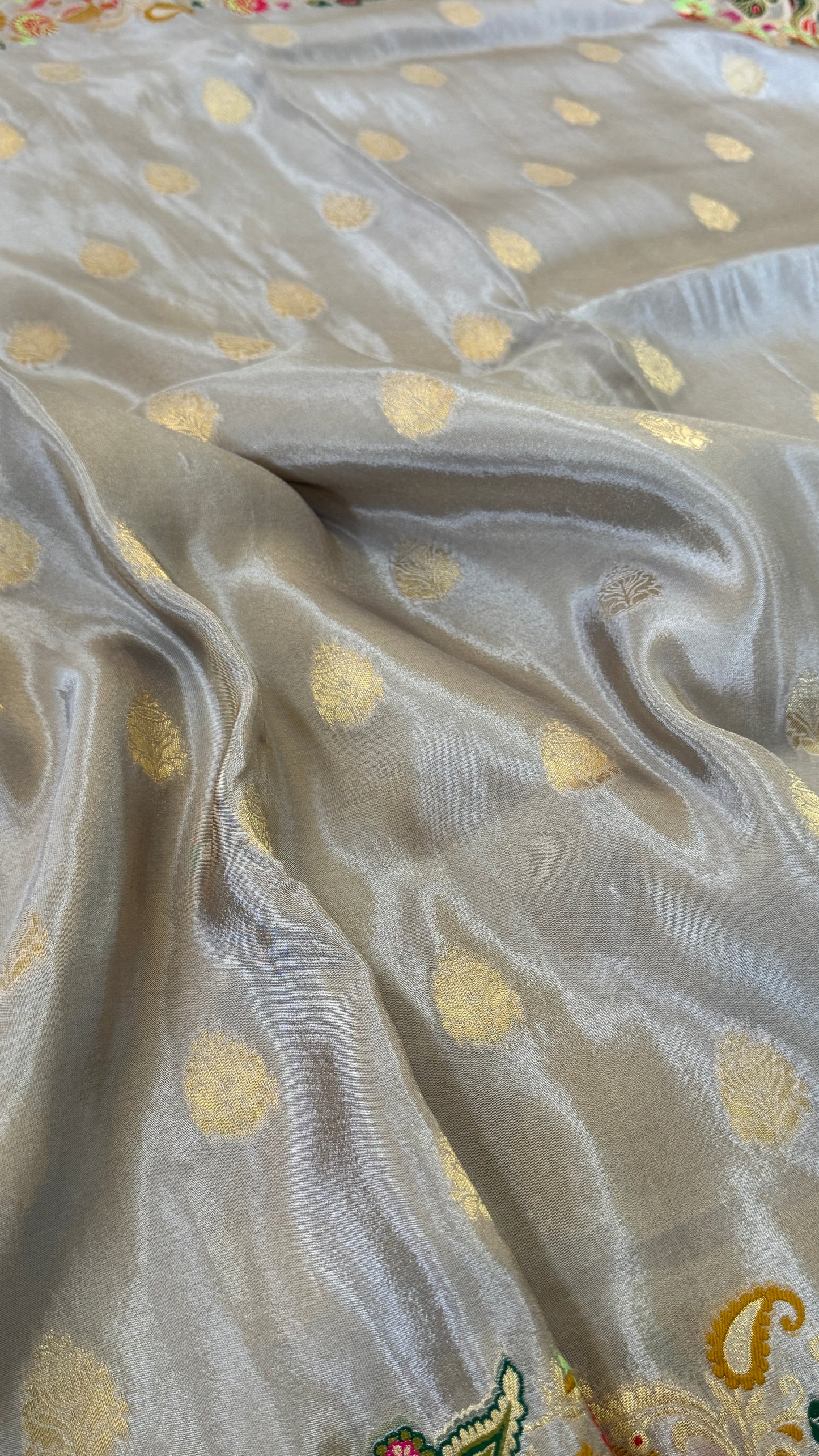Soft Tissue Silk Saree – Light Grey