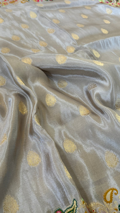 Soft Tissue Silk Saree – Light Grey