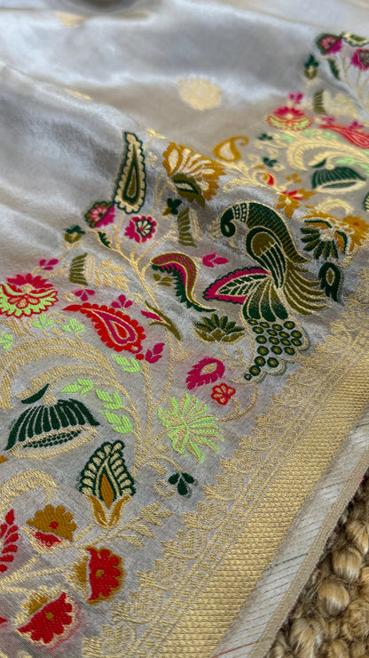 Soft Tissue Silk Saree – Light Grey