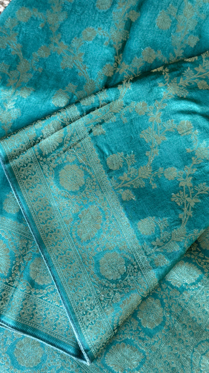 Munga Silk Banarasi Sarees - Aqua Blue