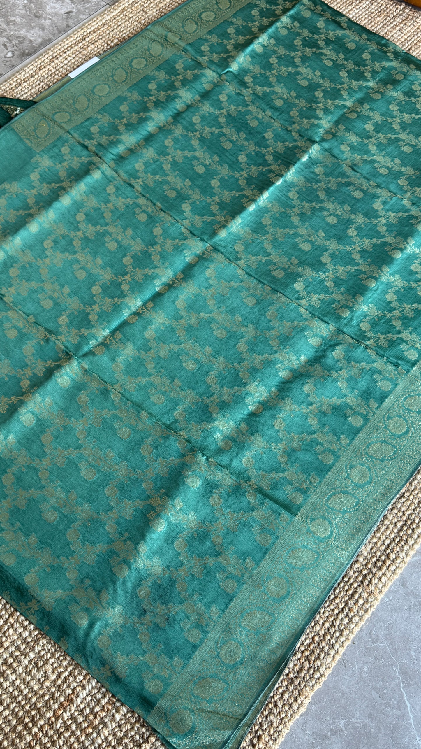 Munga Silk Banarasi Sarees - Aqua Blue