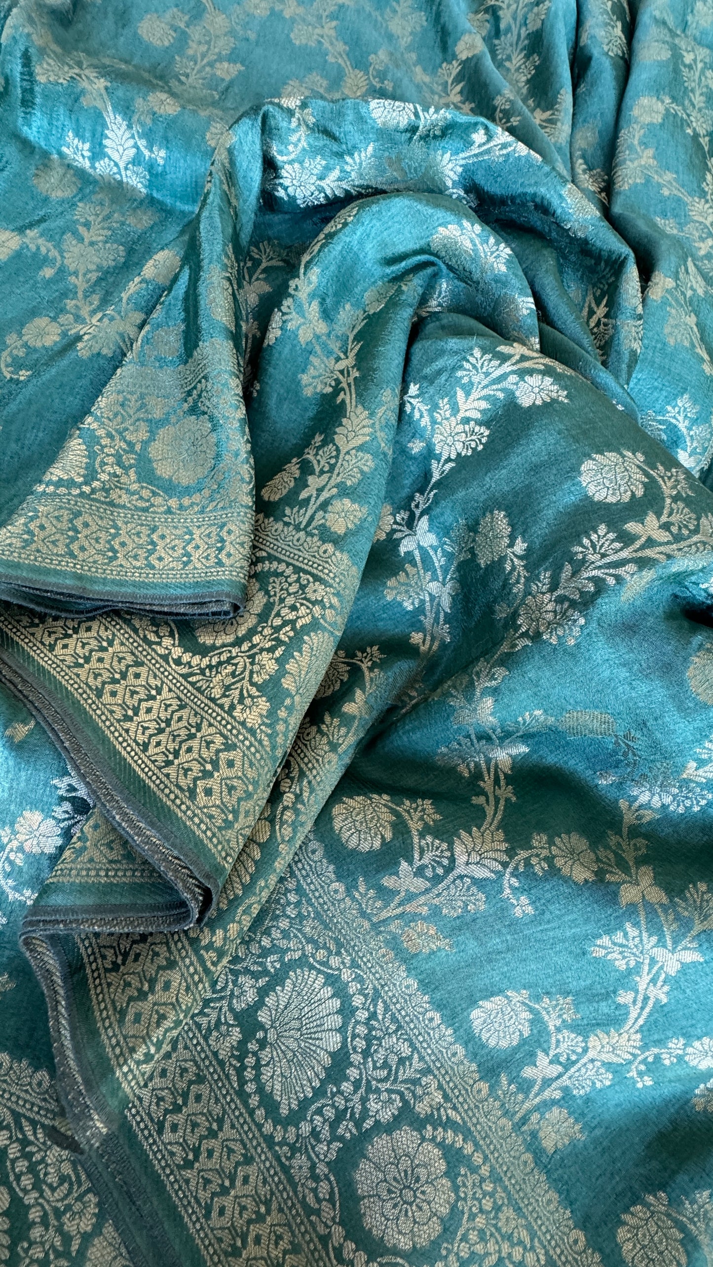 Munga Silk Banarasi Sarees - Aqua Blue