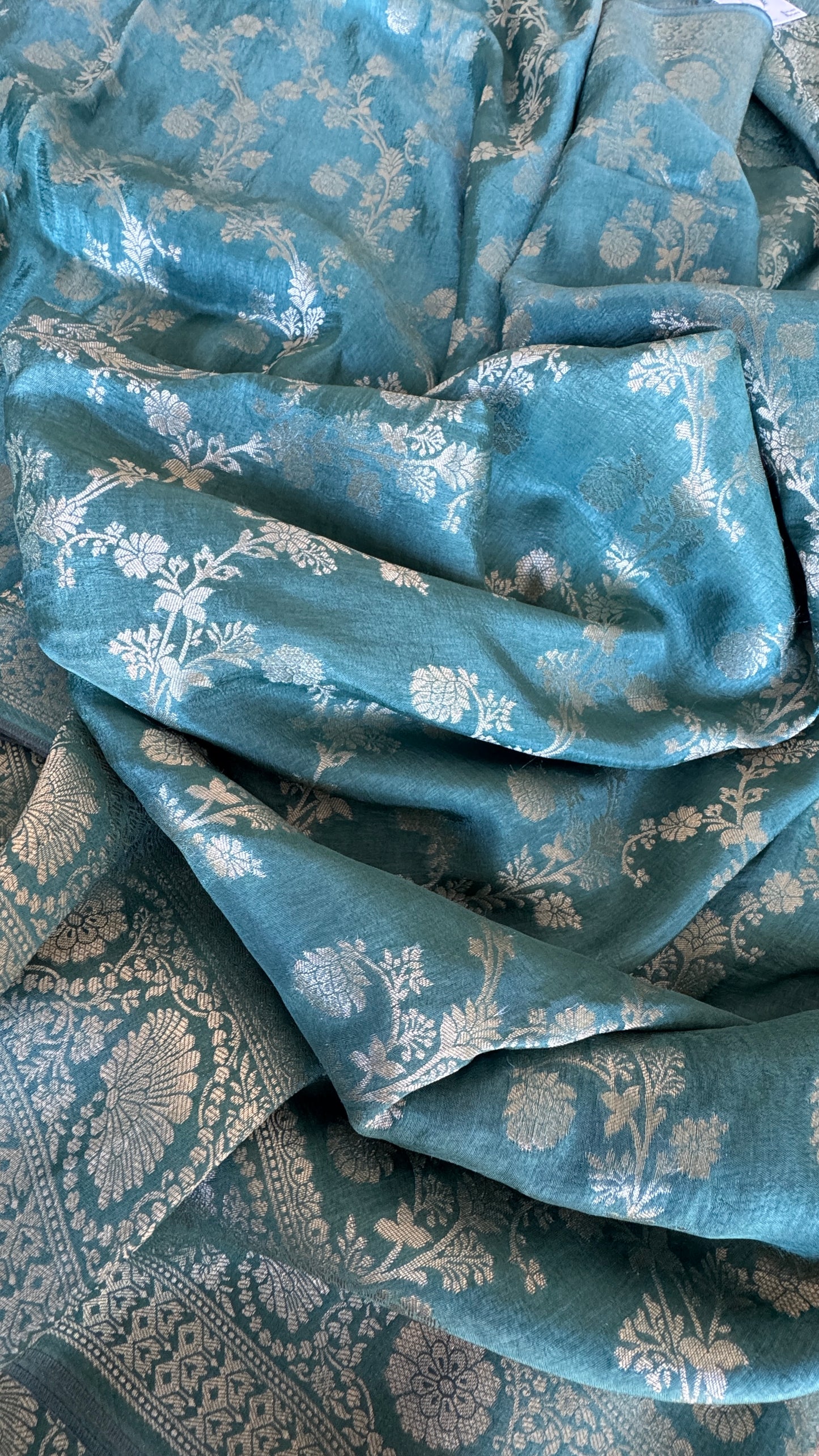 Munga Silk Banarasi Sarees - Aqua Blue