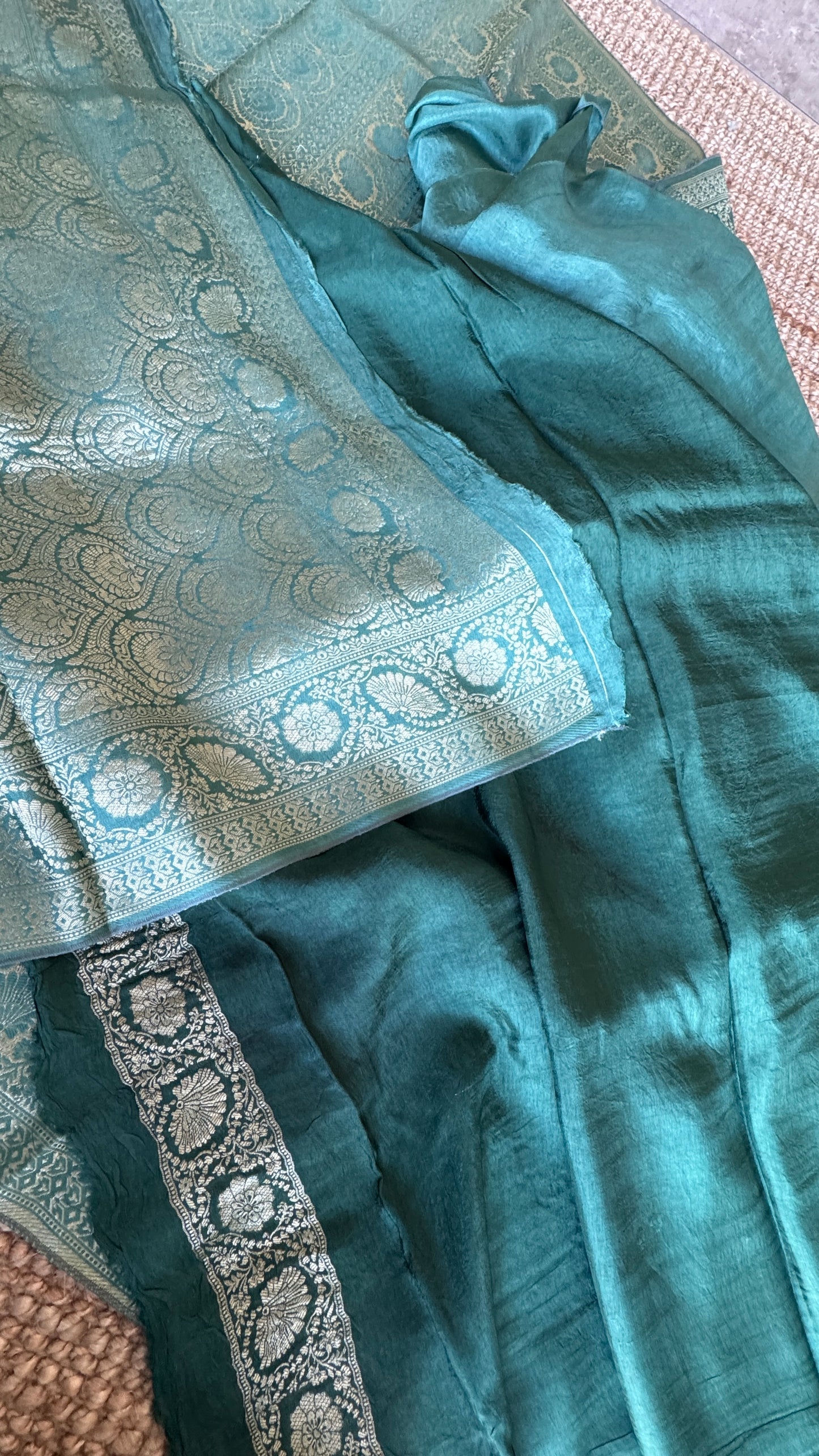 Munga Silk Banarasi Sarees - Aqua Blue