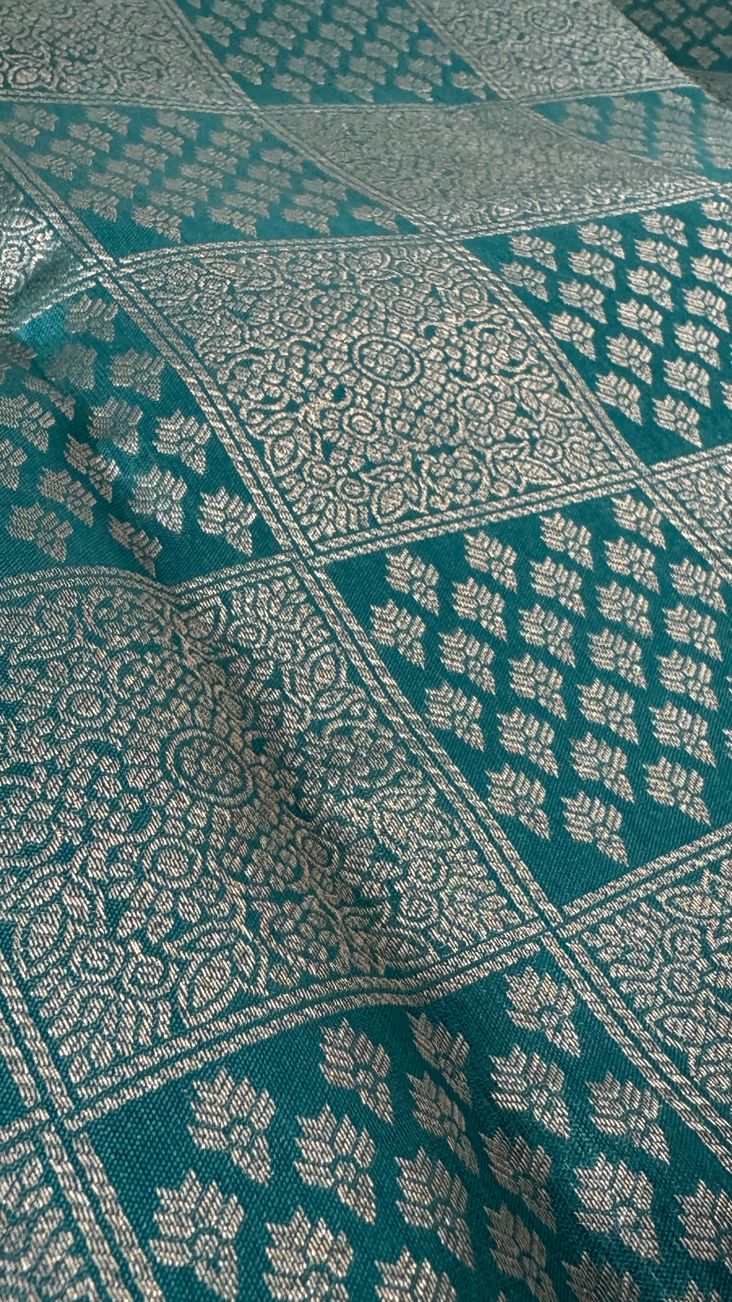 Aqua Blue Pure Kanchipuram Silk Saree | Silk Mark Certified