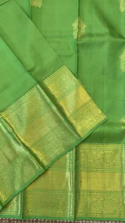 Parrot Green & Purple Pure Kanchipuram Silk Saree | Silk Mark Certified