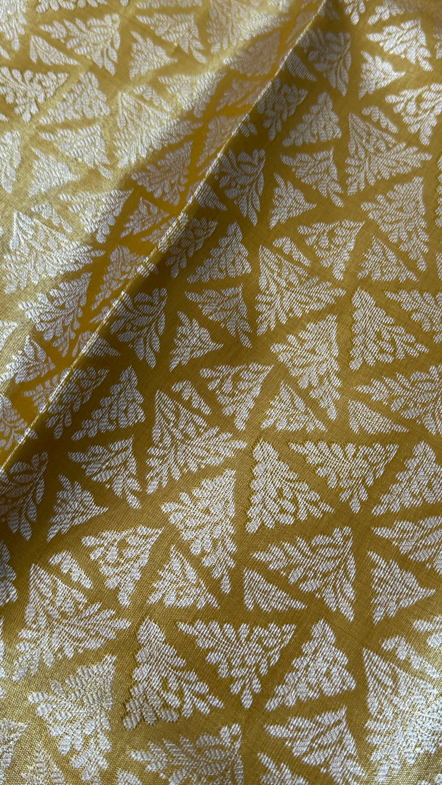 Semi Silk Handloom Saree – Light Gold and Purple