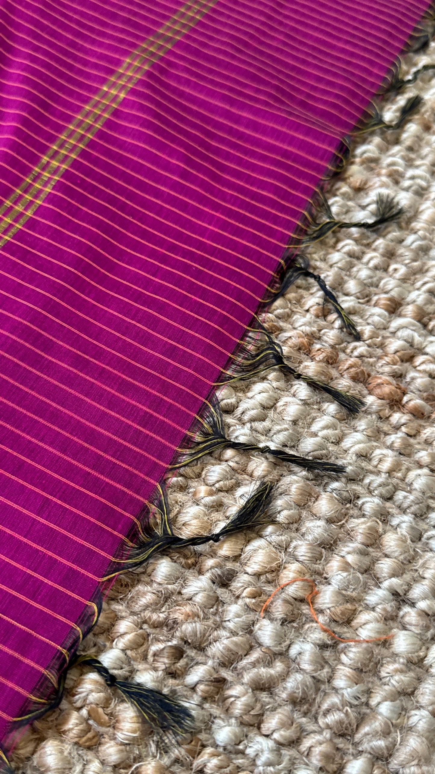 Pure Hand-Woven Checkered Cotton Silk Saree - Pink
