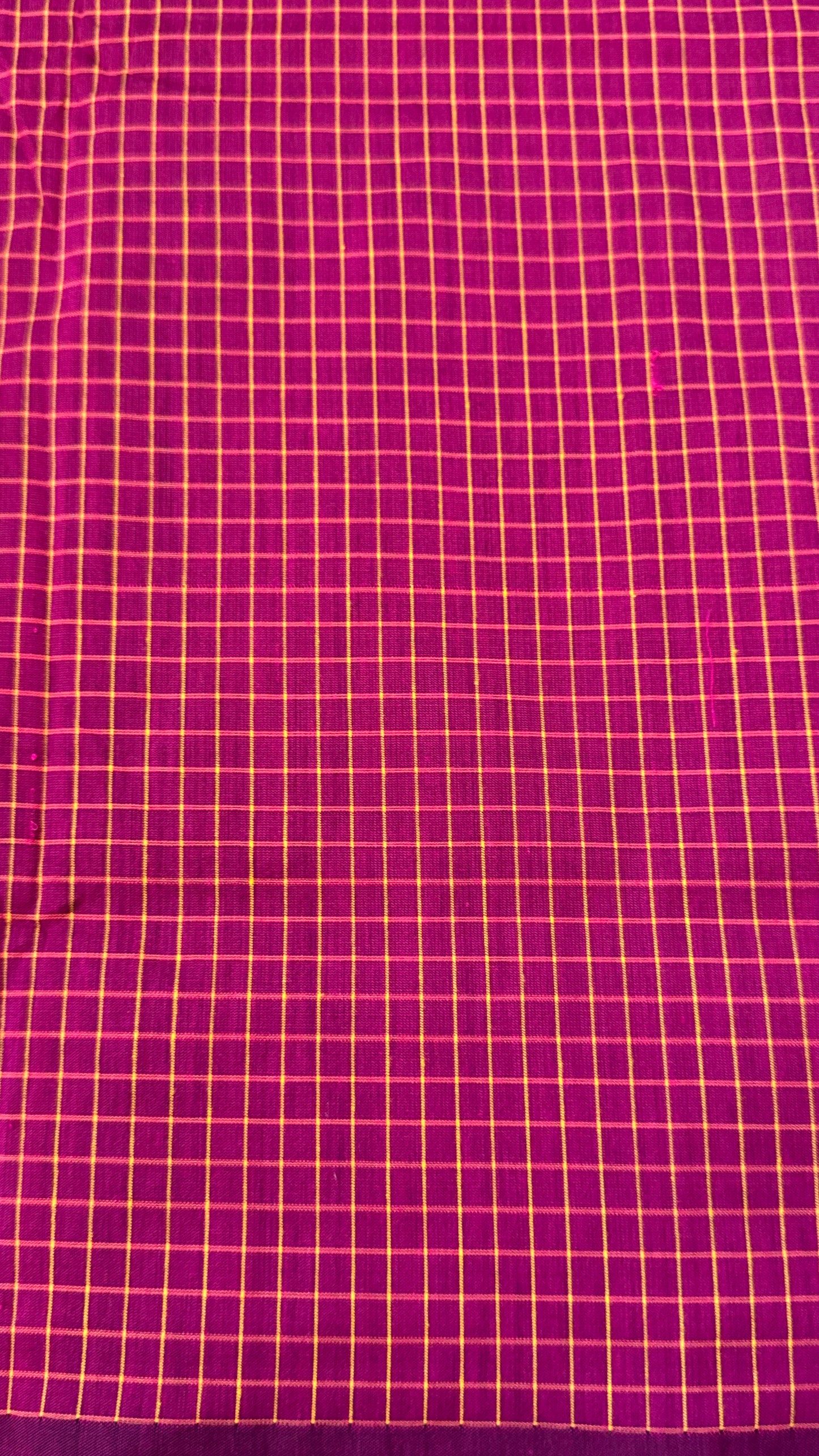 Pure Hand-Woven Checkered Cotton Silk Saree - Pink