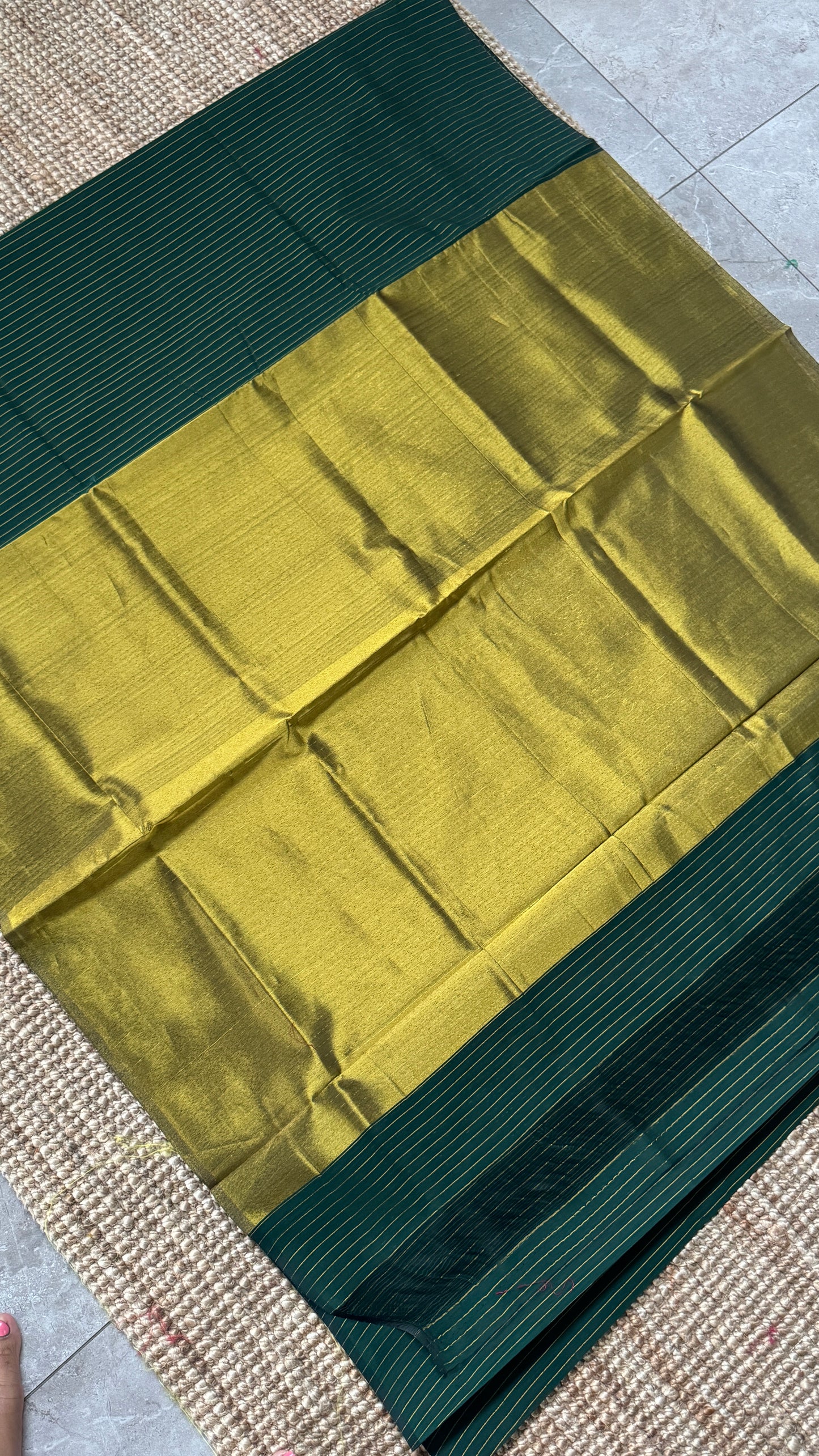 Pure Hand-woven Cotton Silk Saree - Green