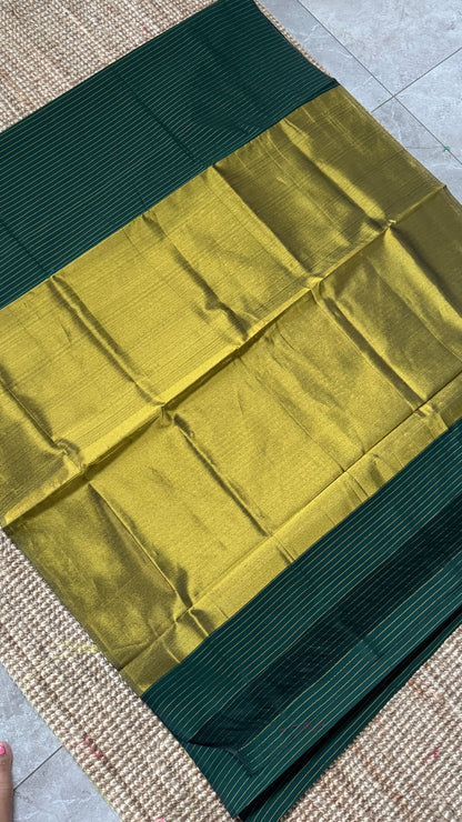 Pure Hand-woven Cotton Silk Saree - Green