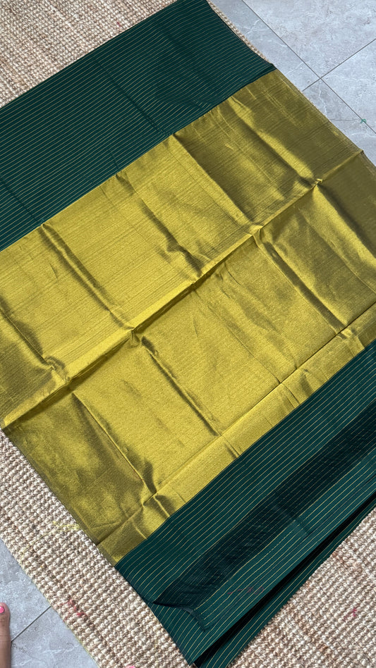 Pure Hand-woven Cotton Silk Saree - Green