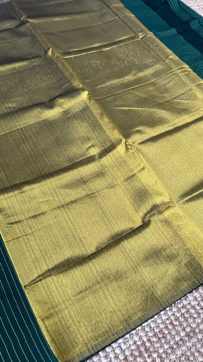 Pure Hand-woven Cotton Silk Saree - Green