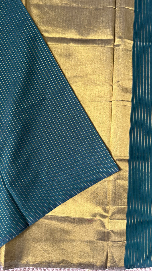 Pure Hand-woven Cotton Silk Saree - Green