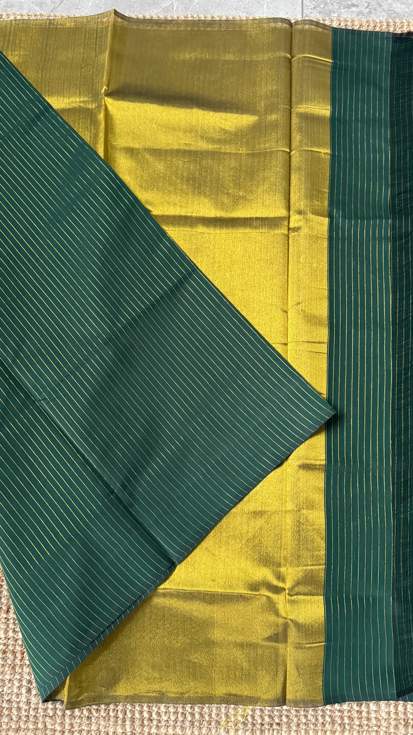 Pure Hand-woven Cotton Silk Saree - Green