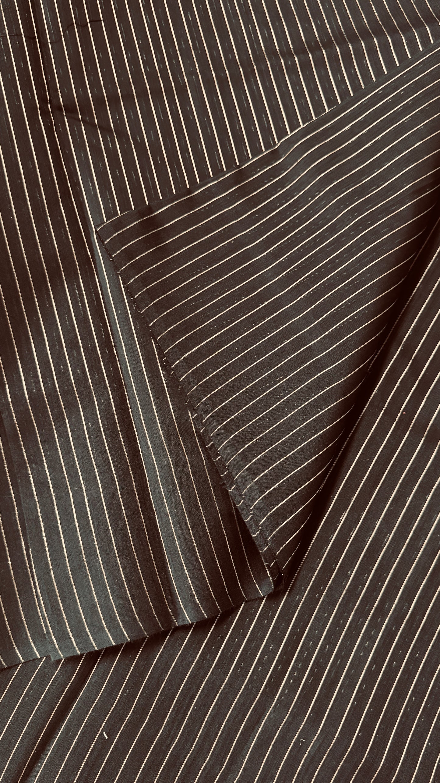 Pure Hand-woven Cotton Silk Saree - Black