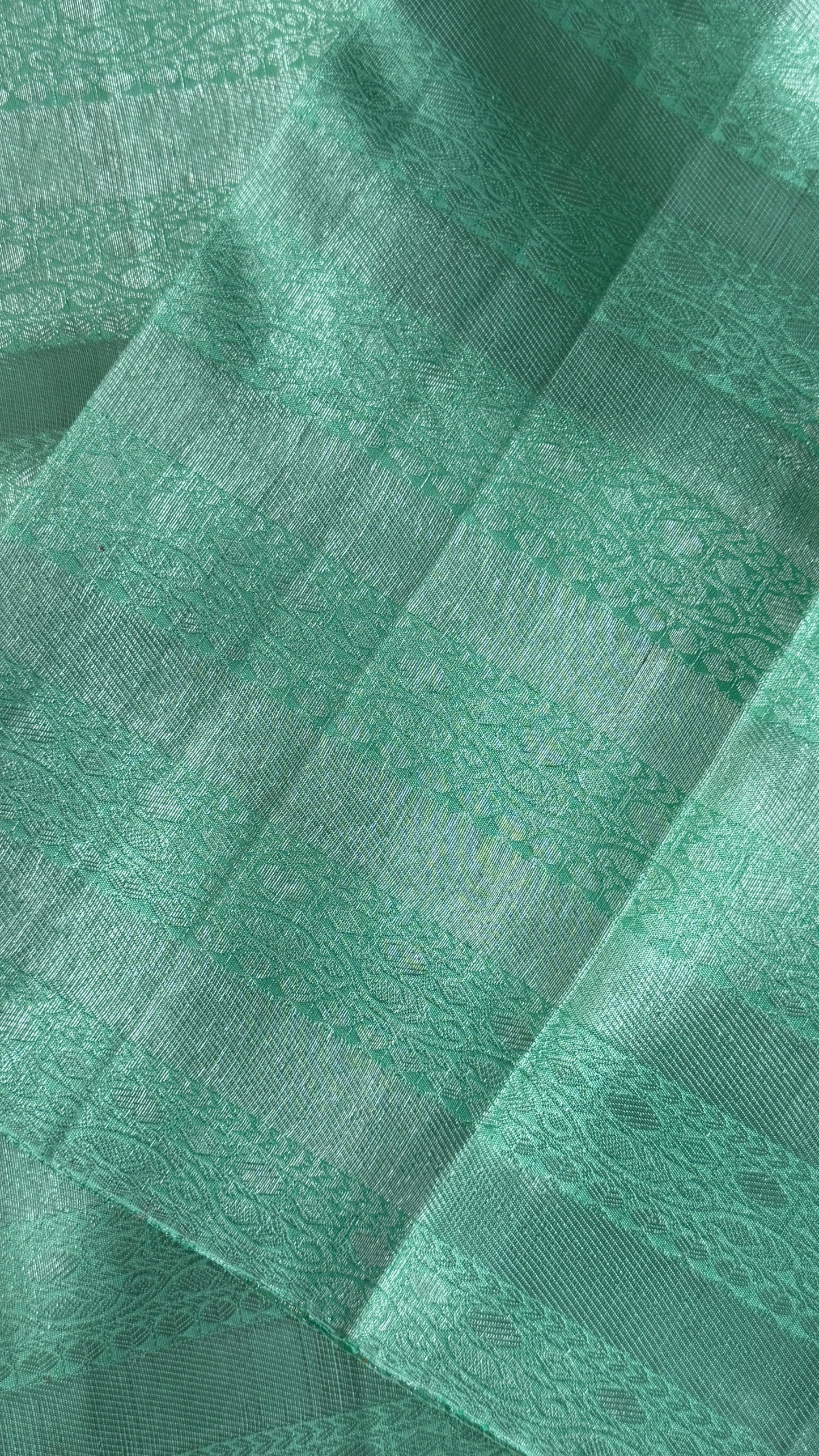 Mint Green & Sea Green Pure Kanchipuram Silk Saree | Silk Mark Certified