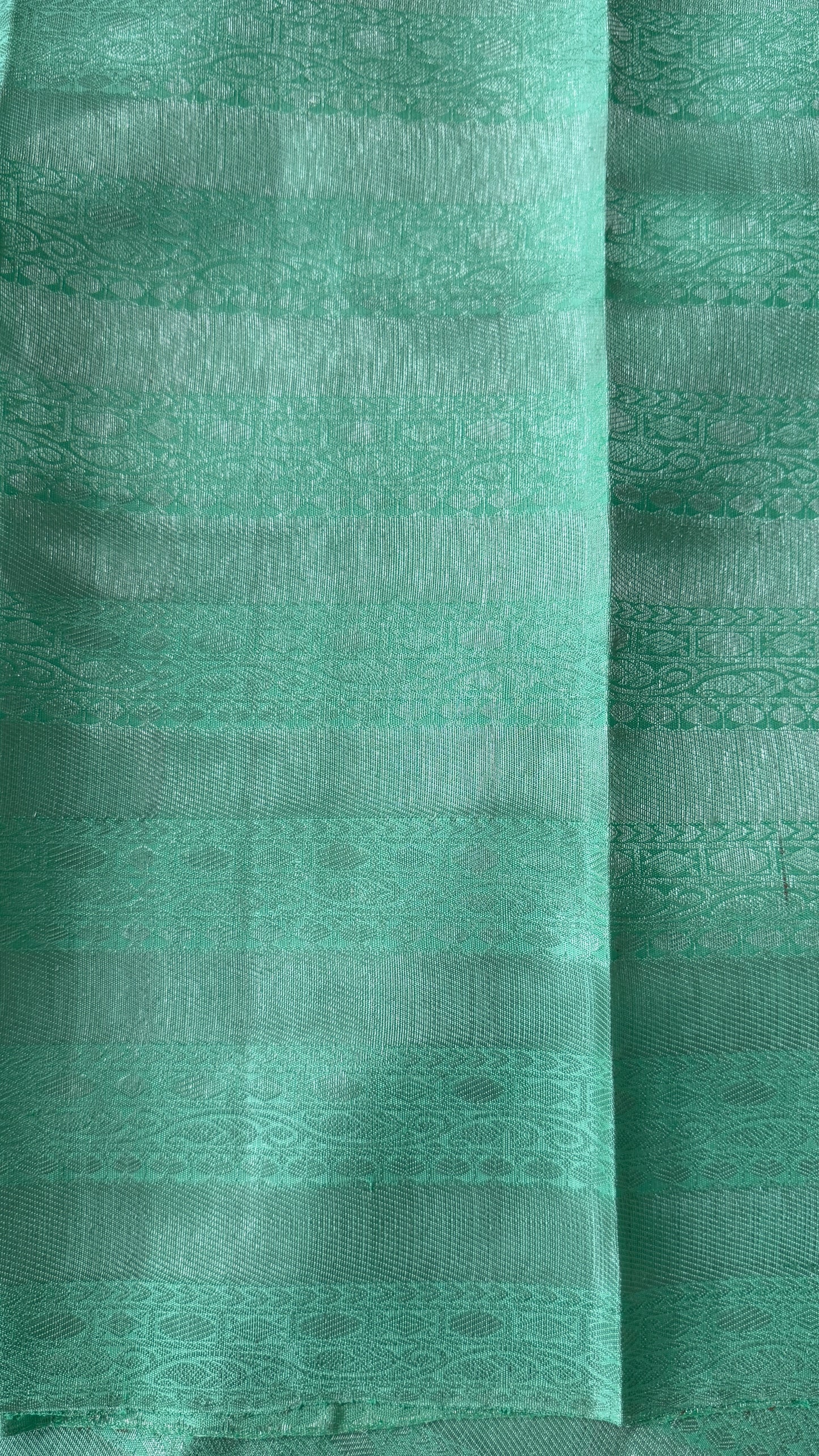 Mint Green & Sea Green Pure Kanchipuram Silk Saree | Silk Mark Certified