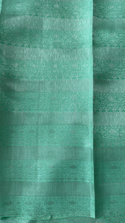 Mint Green & Sea Green Pure Kanchipuram Silk Saree | Silk Mark Certified