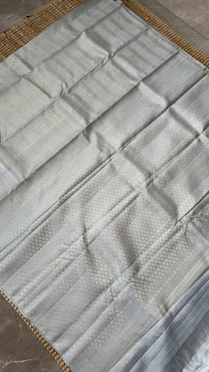 Pure Kanchivaram Silk Saree – Silver Grey