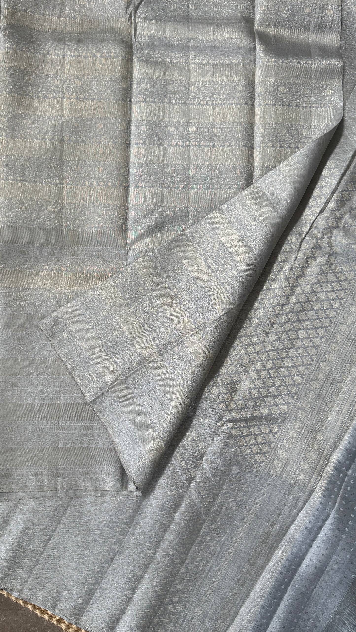 Pure Kanchivaram Silk Saree – Silver Grey