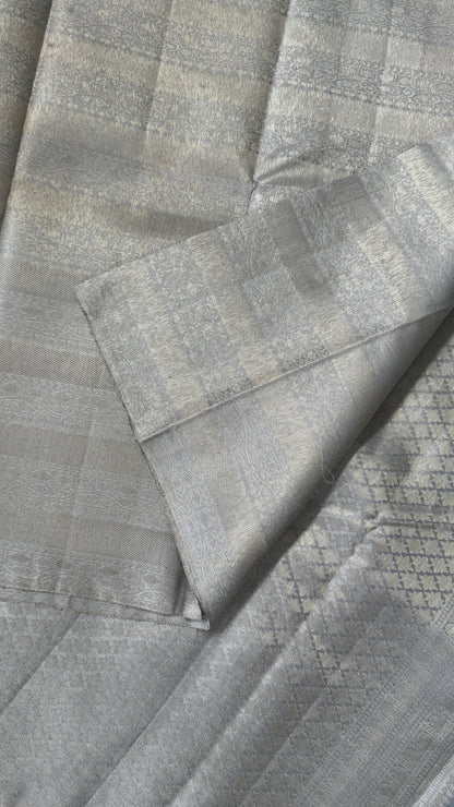 Pure Kanchivaram Silk Saree – Silver Grey